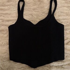 Black Ribbed crop Tank Top
